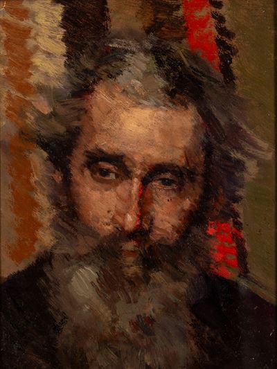 Ritratto maschile, olio su cartone