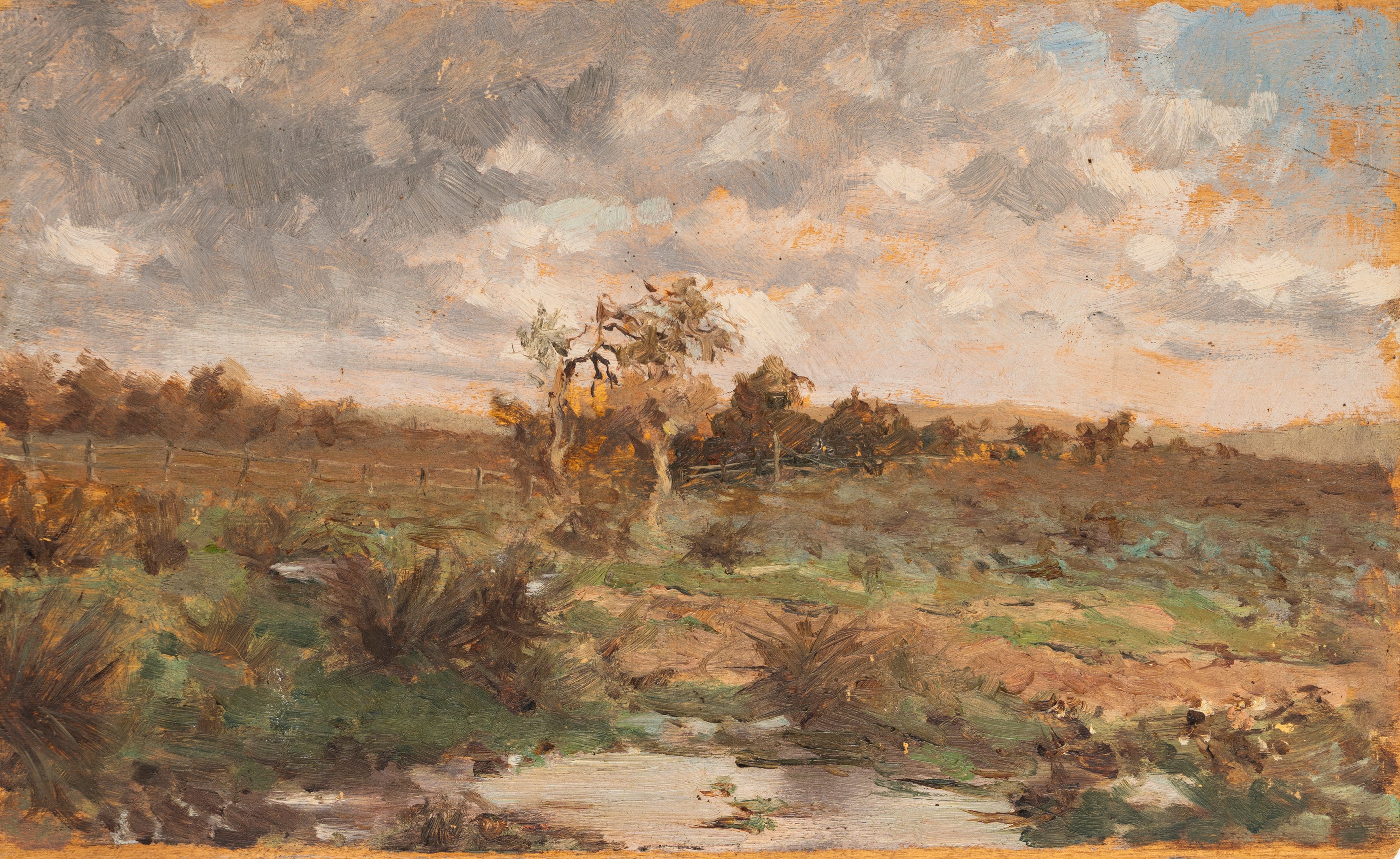 Odoardo Toscani - Paesaggi con alberi, tre oli su tavola