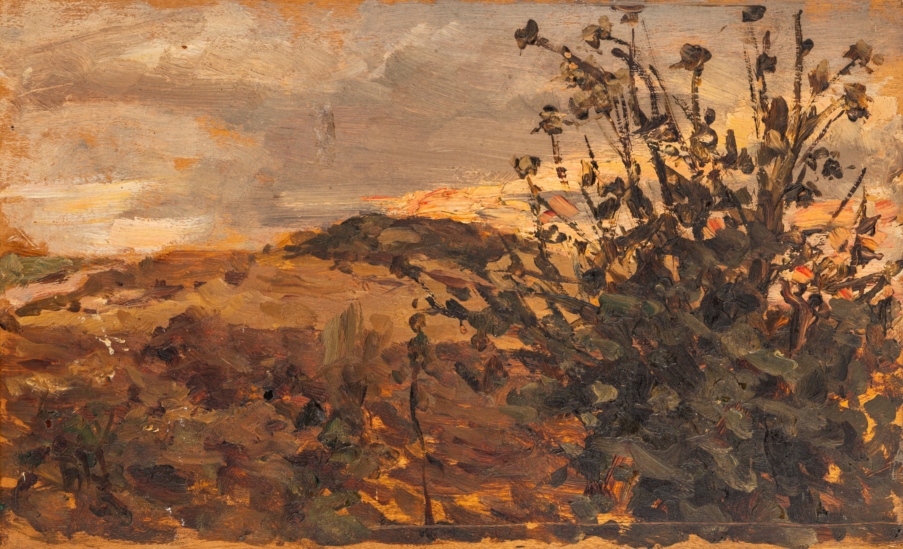 Odoardo Toscani - Paesaggi con alberi, tre oli su tavola