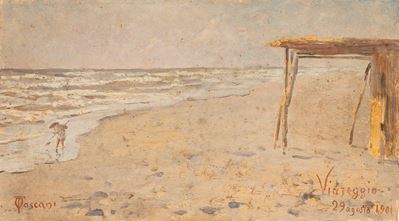 Marina di Viareggio con pescatore di telline