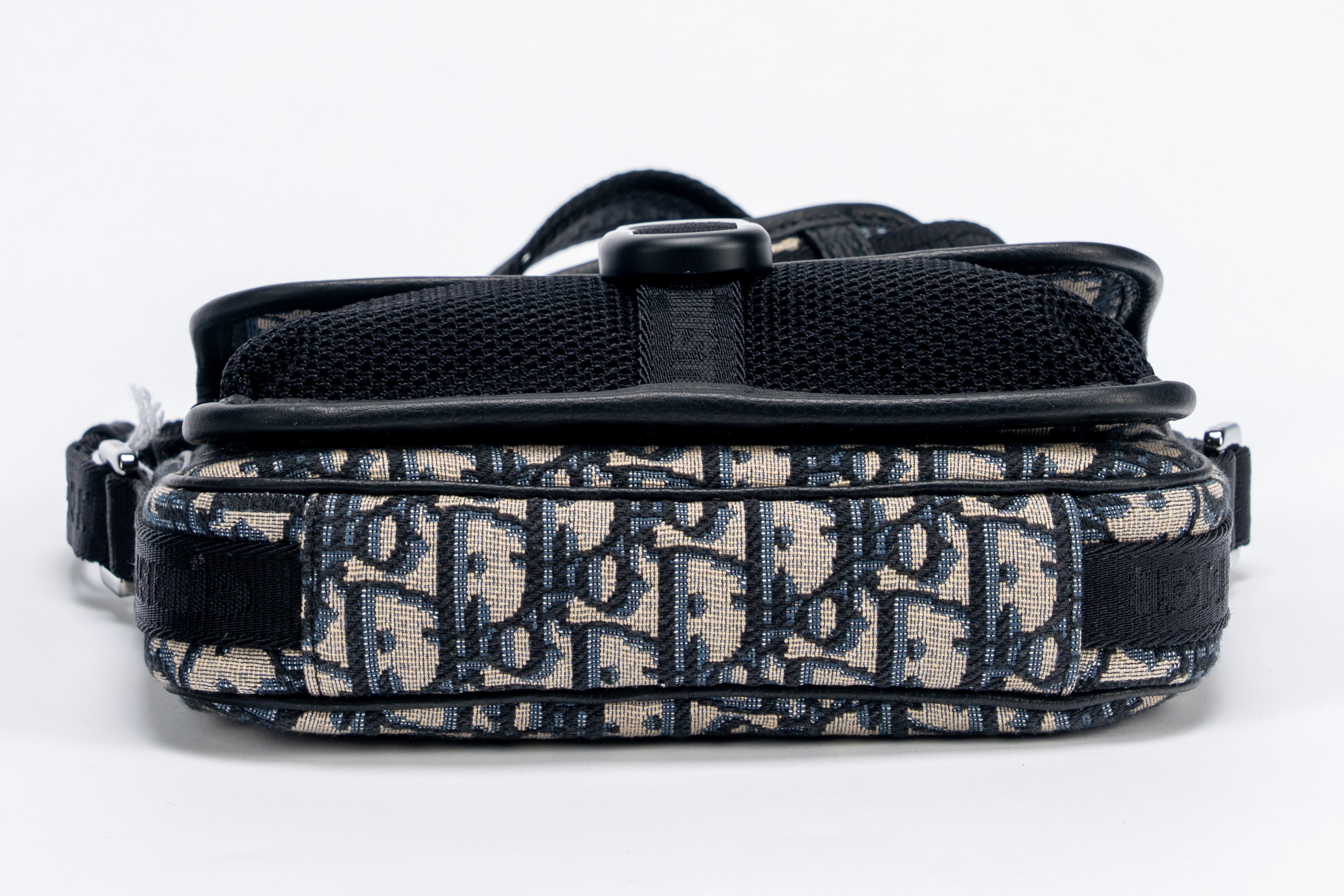 Christian Dior - Borsa Messenger Dior Oblique blu in tela