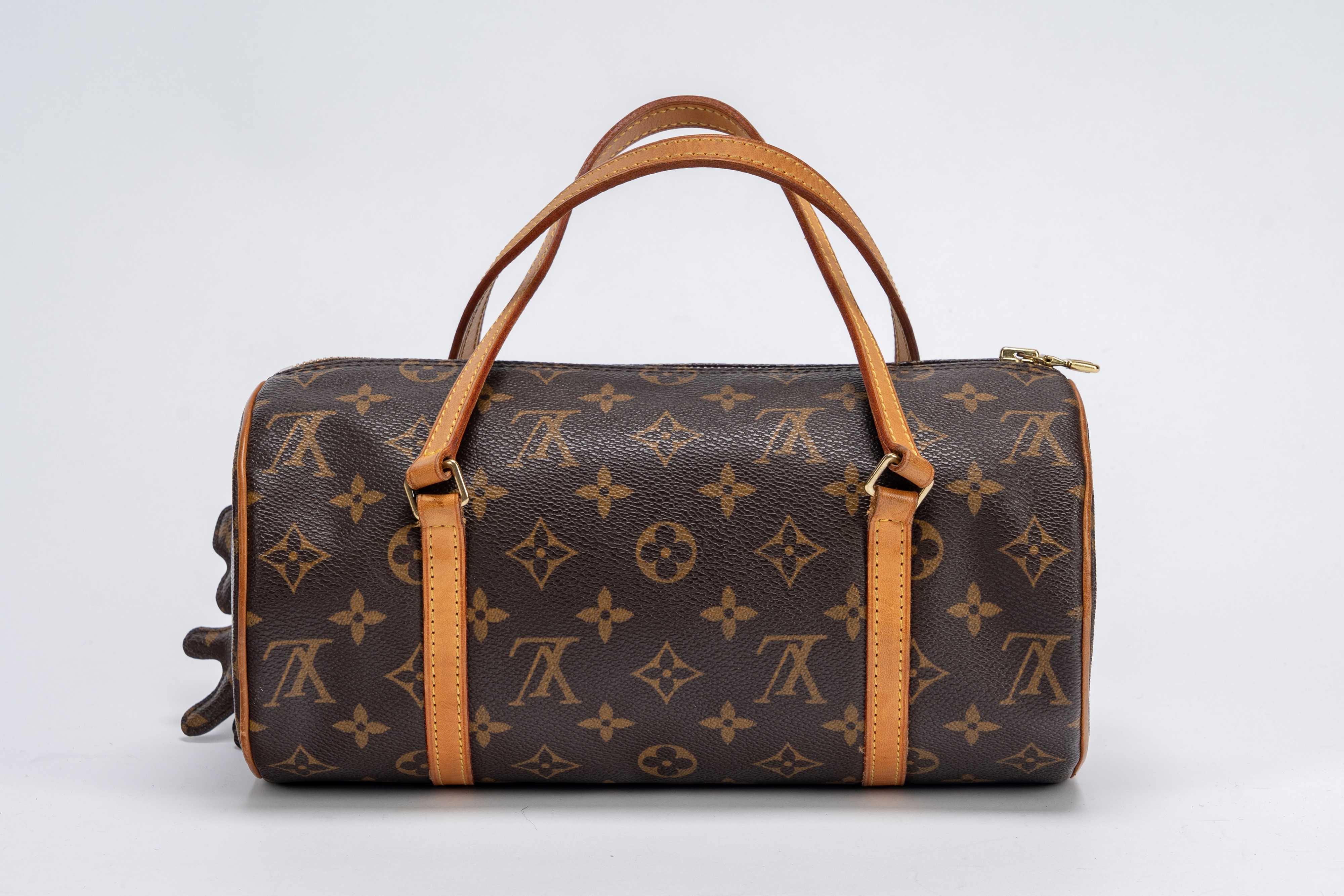 Louis Vuitton - Borsa Papillon Comme des Garçons, tela monogrammata con profili in vacchetta e ac...