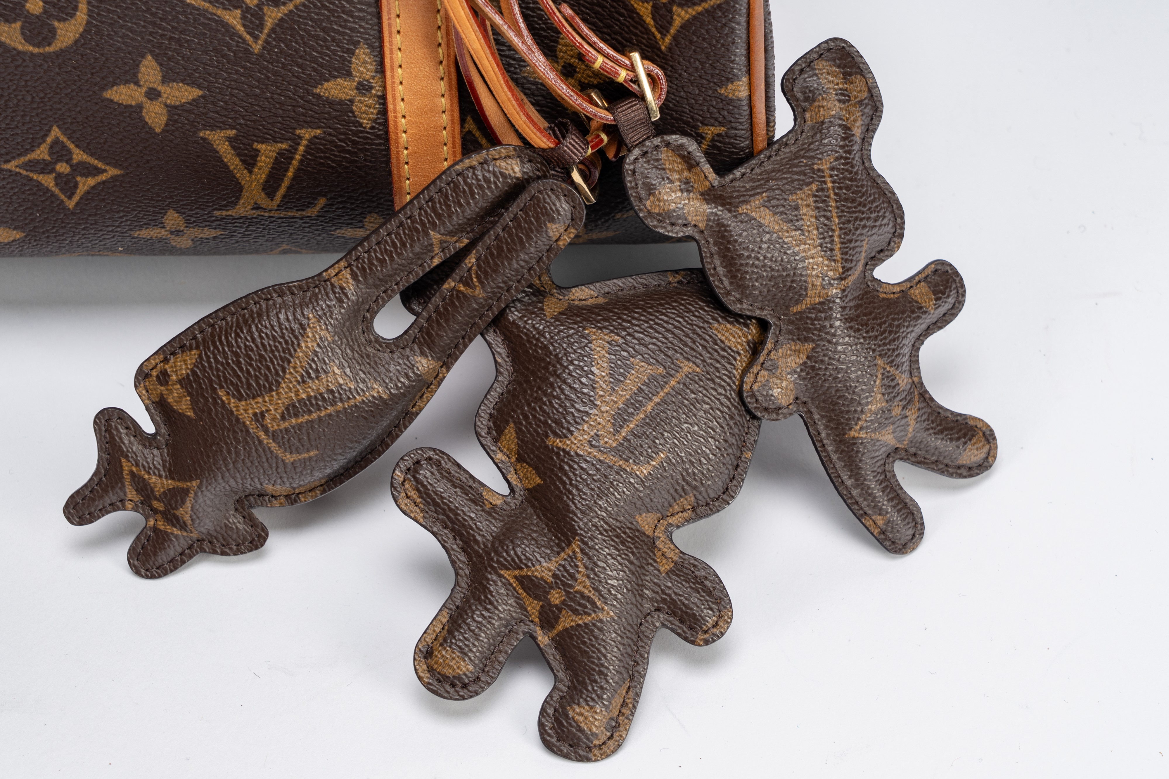 Louis Vuitton - Borsa Papillon Comme des Garçons, tela monogrammata con profili in vacchetta e ac...