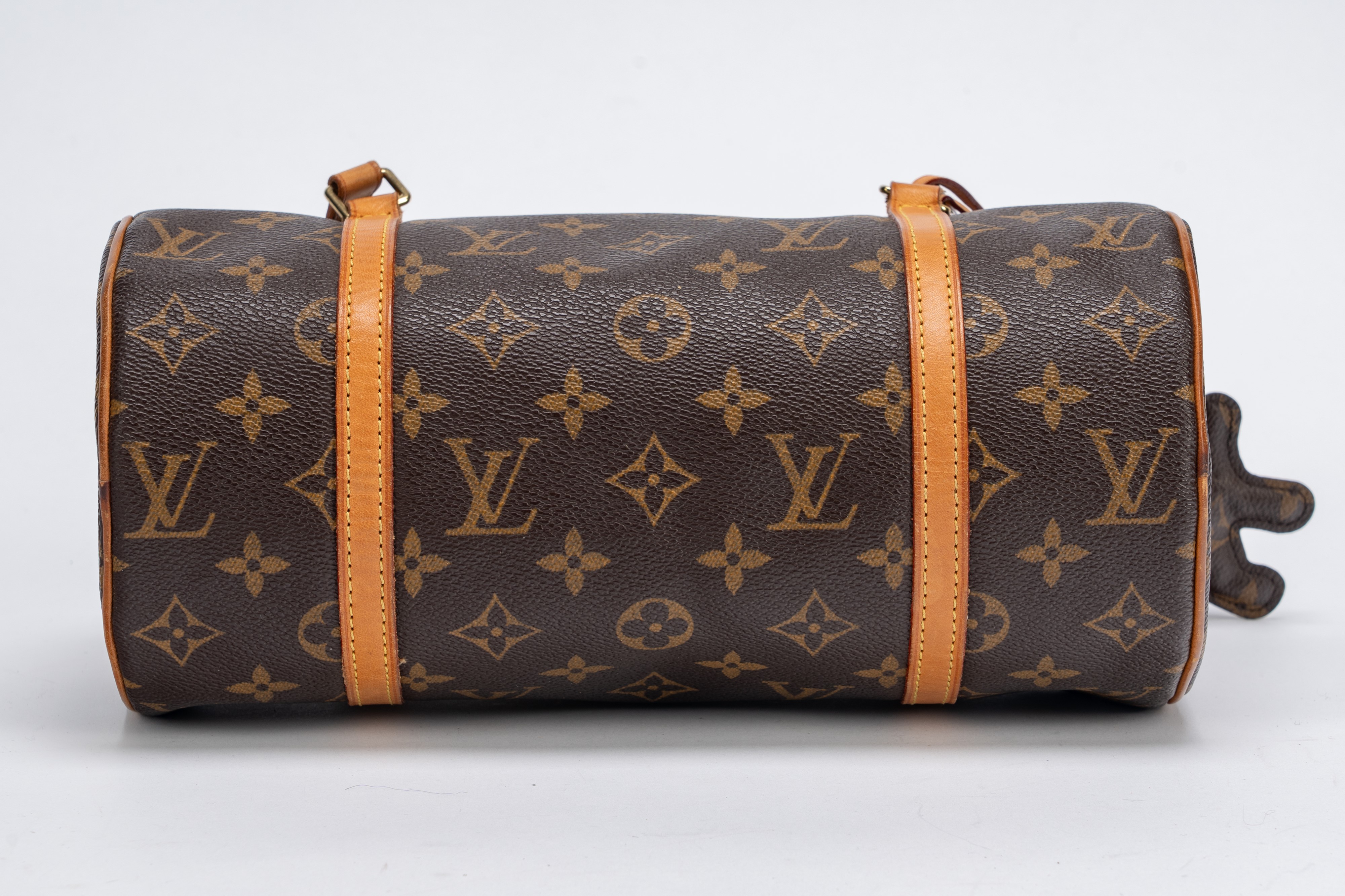 Louis Vuitton - Borsa Papillon Comme des Garçons, tela monogrammata con profili in vacchetta e ac...