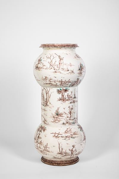 Vaso grande in maiolica, Savona o Albisola, XVIII secolo