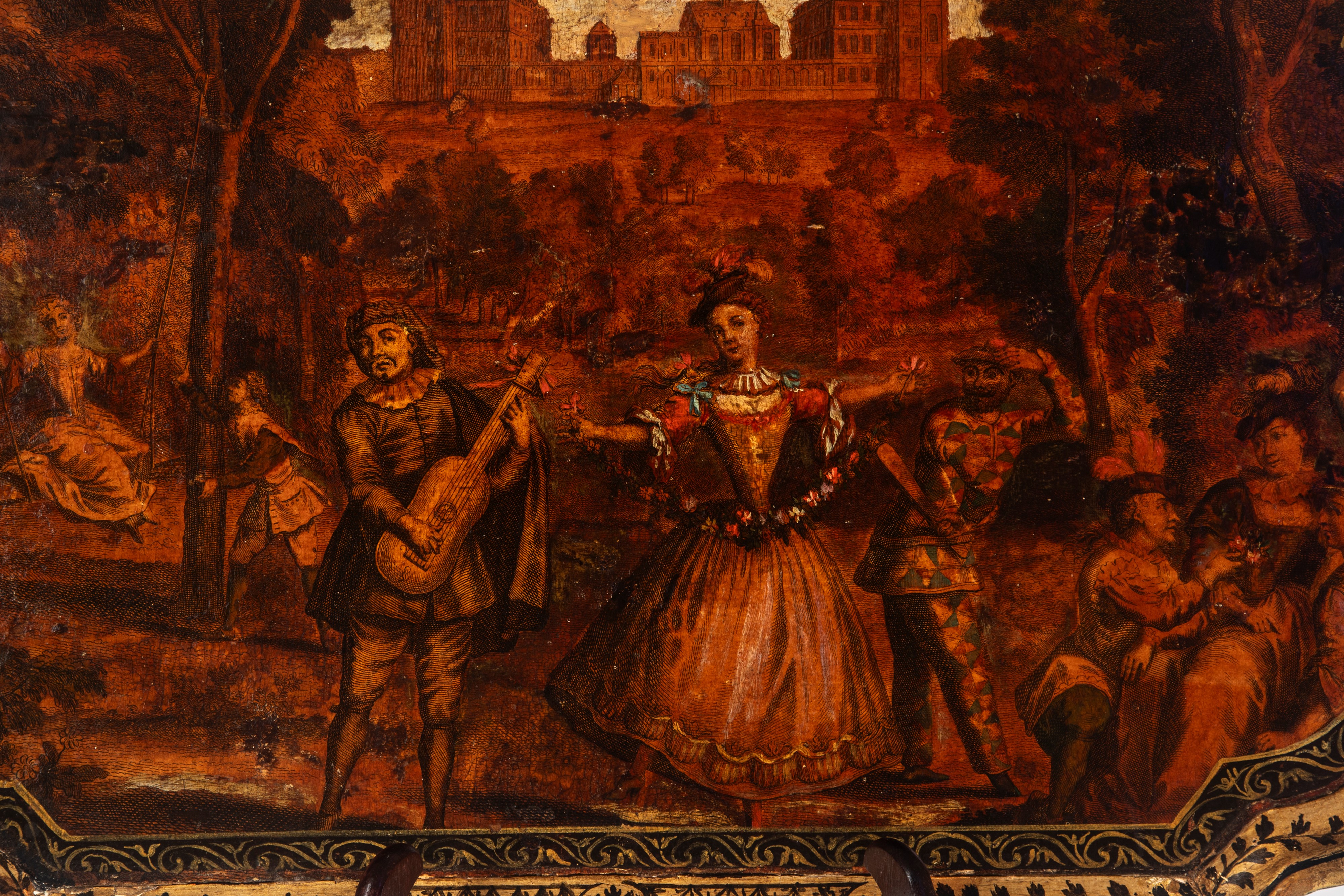Pietro Accorsi, Coppia di vassoi biansati in legno laccato e dorato in stile “Arte Povera”, Venez...