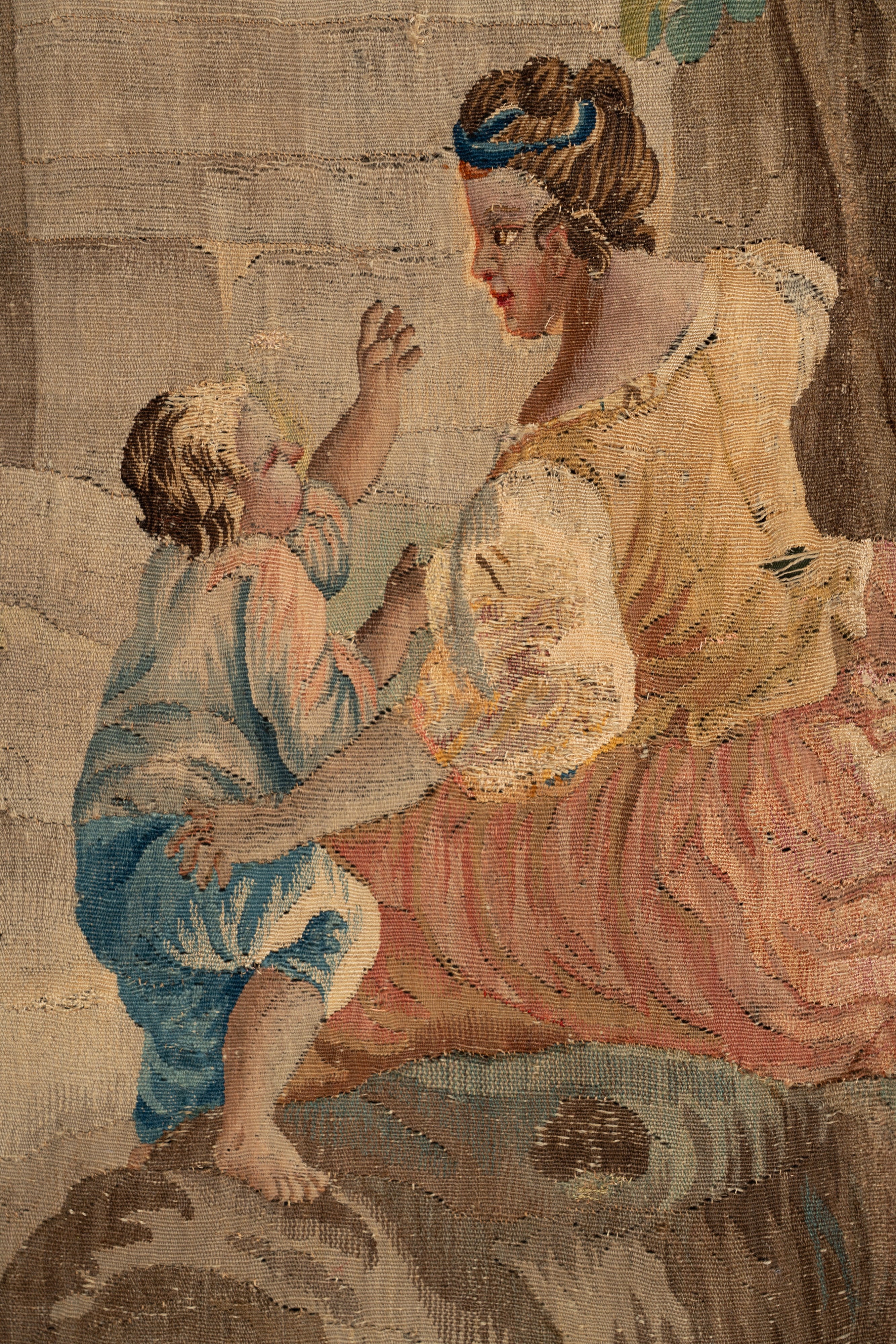 Arazzo di Aubusson, Scena pastorale con rovine architettoniche (Francia, XVIII–XIX secolo)