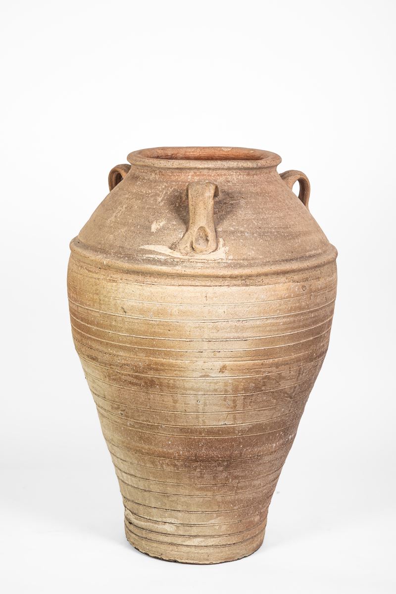 Italia centrale, Grande orcio in terracotta con costolature concentriche (sec. XVIII-XIX)
