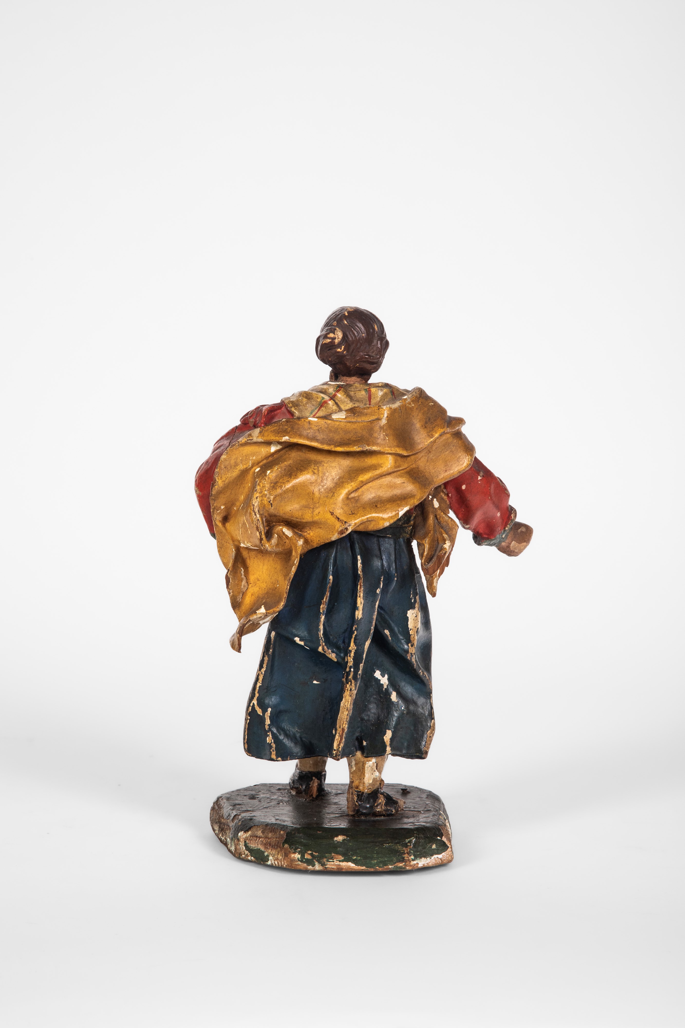 Ambito genovese del XVIII secolo, Figura presepiale in legno policromo
