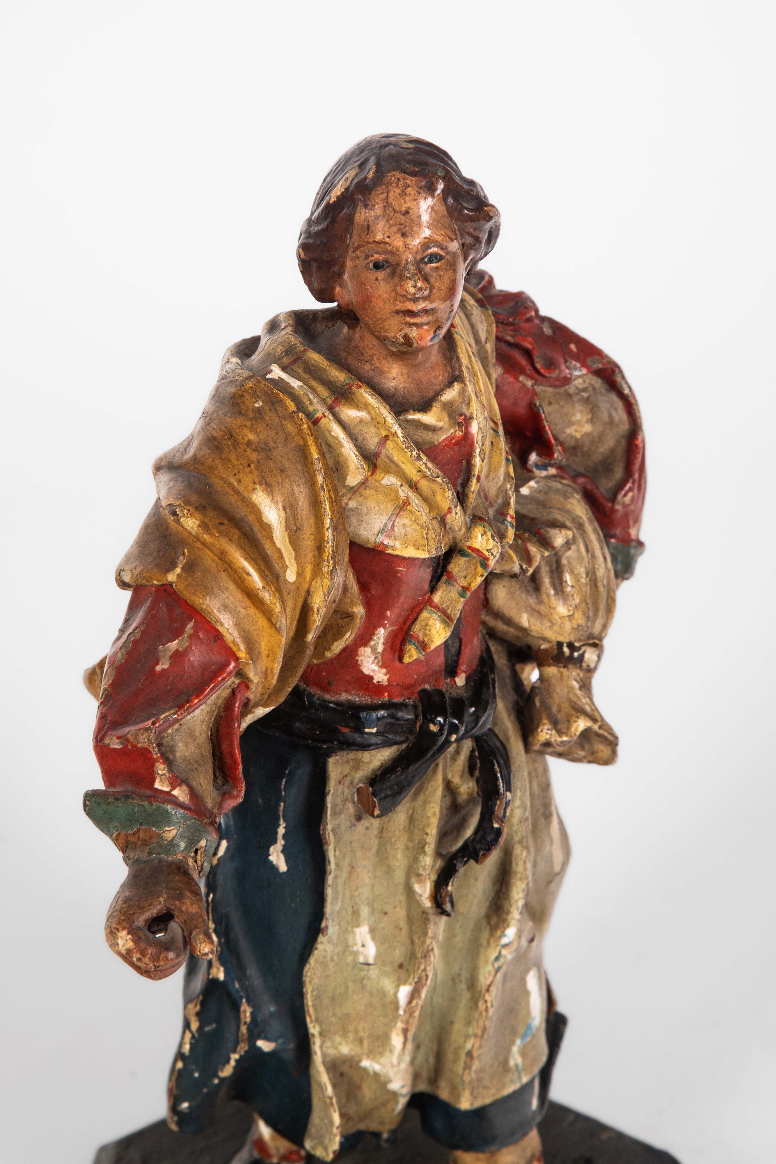 Ambito genovese del XVIII secolo, Figura presepiale in legno policromo