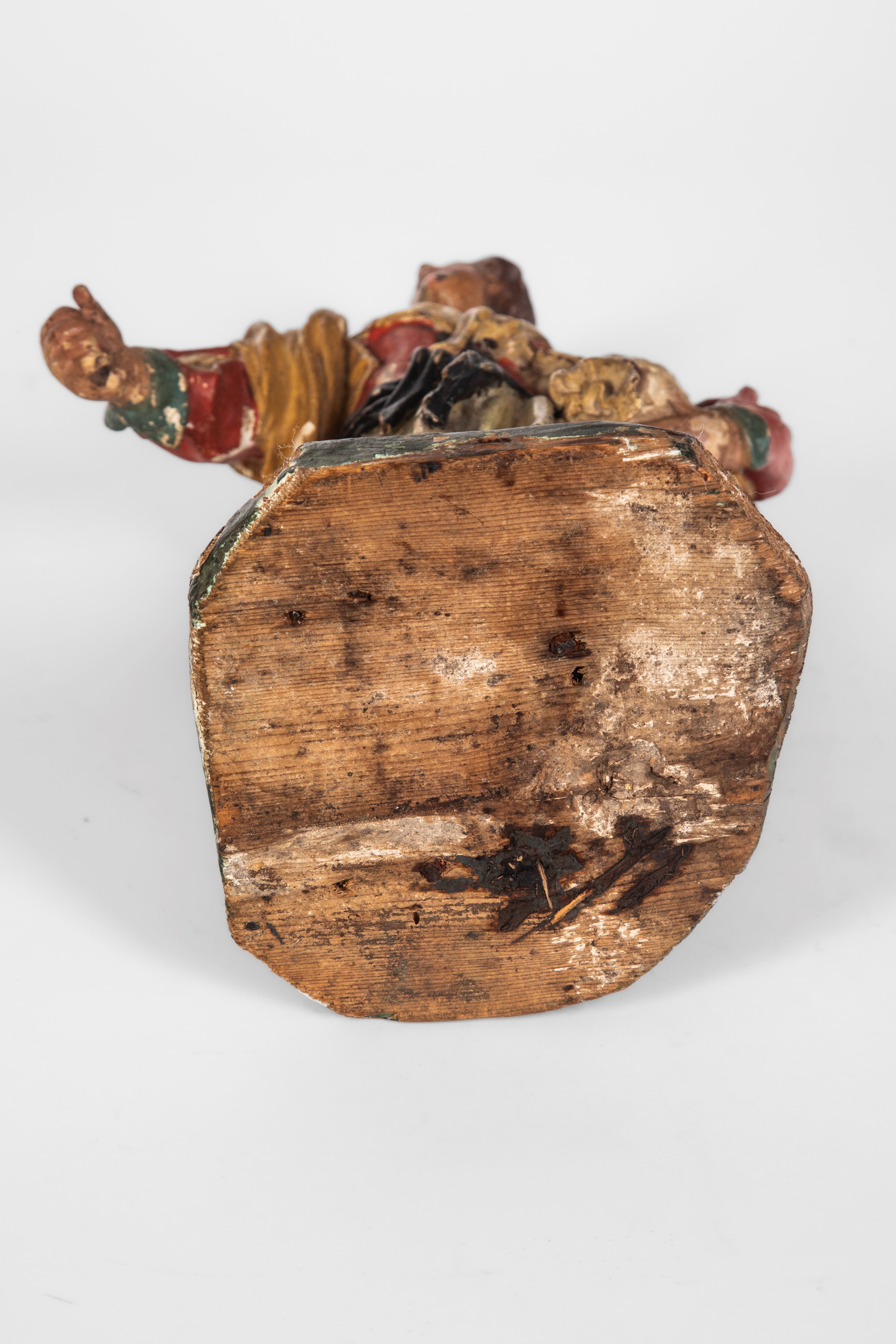 Ambito genovese del XVIII secolo, Figura presepiale in legno policromo