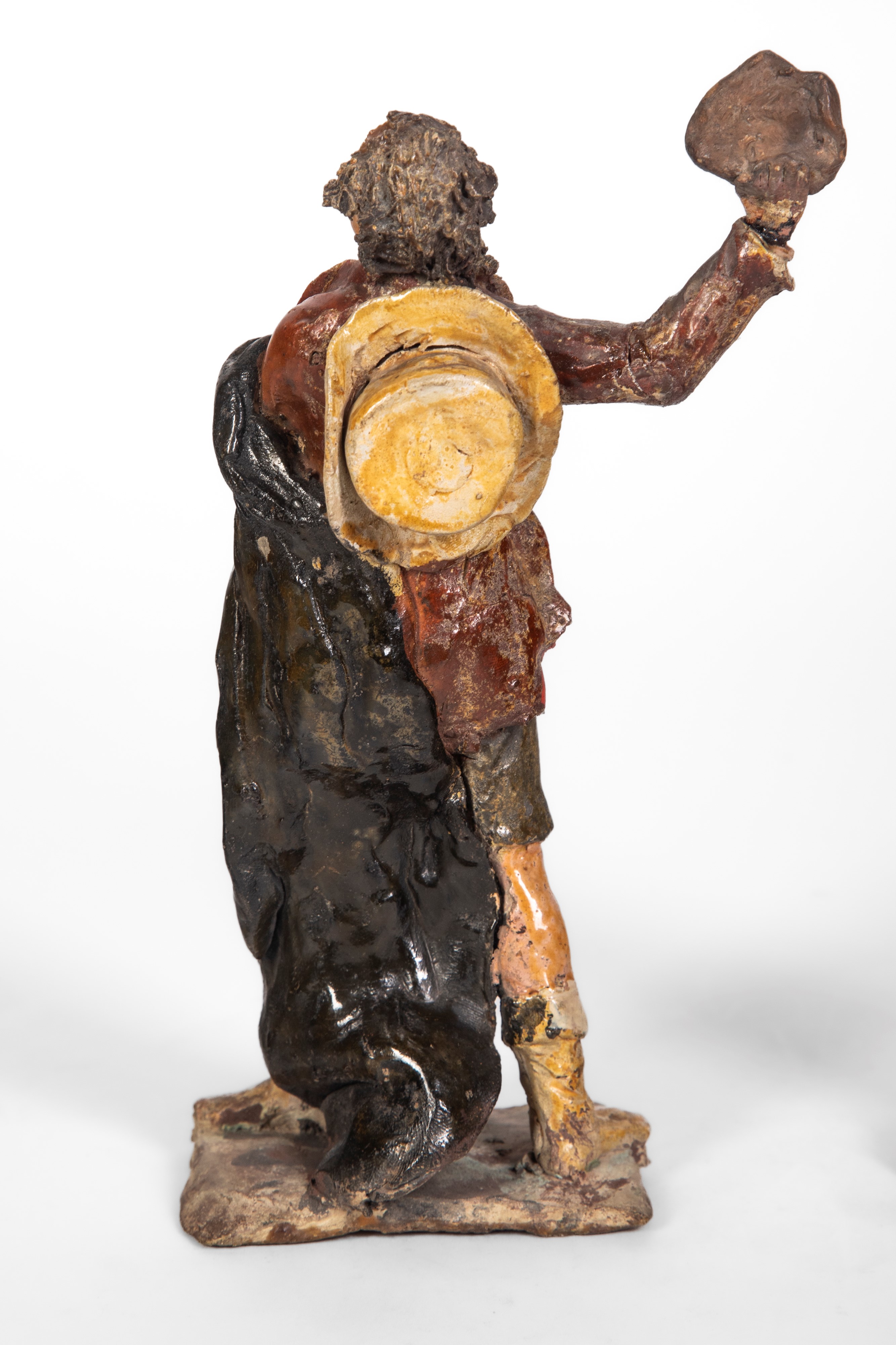 Arte genovese o napoletana, Due figure presepiali in terracotta policroma, XVIII secolo
