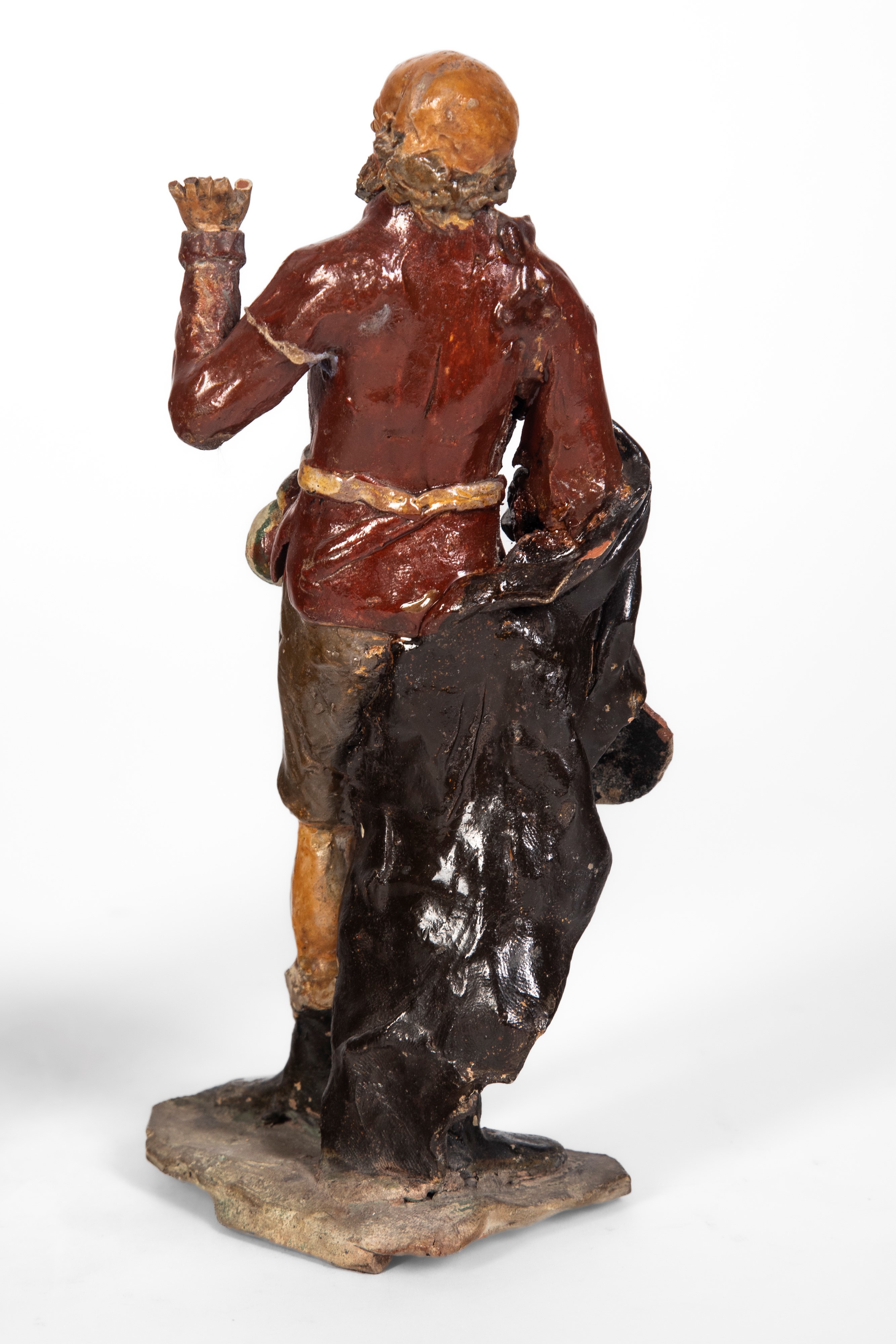 Arte genovese o napoletana, Due figure presepiali in terracotta policroma, XVIII secolo