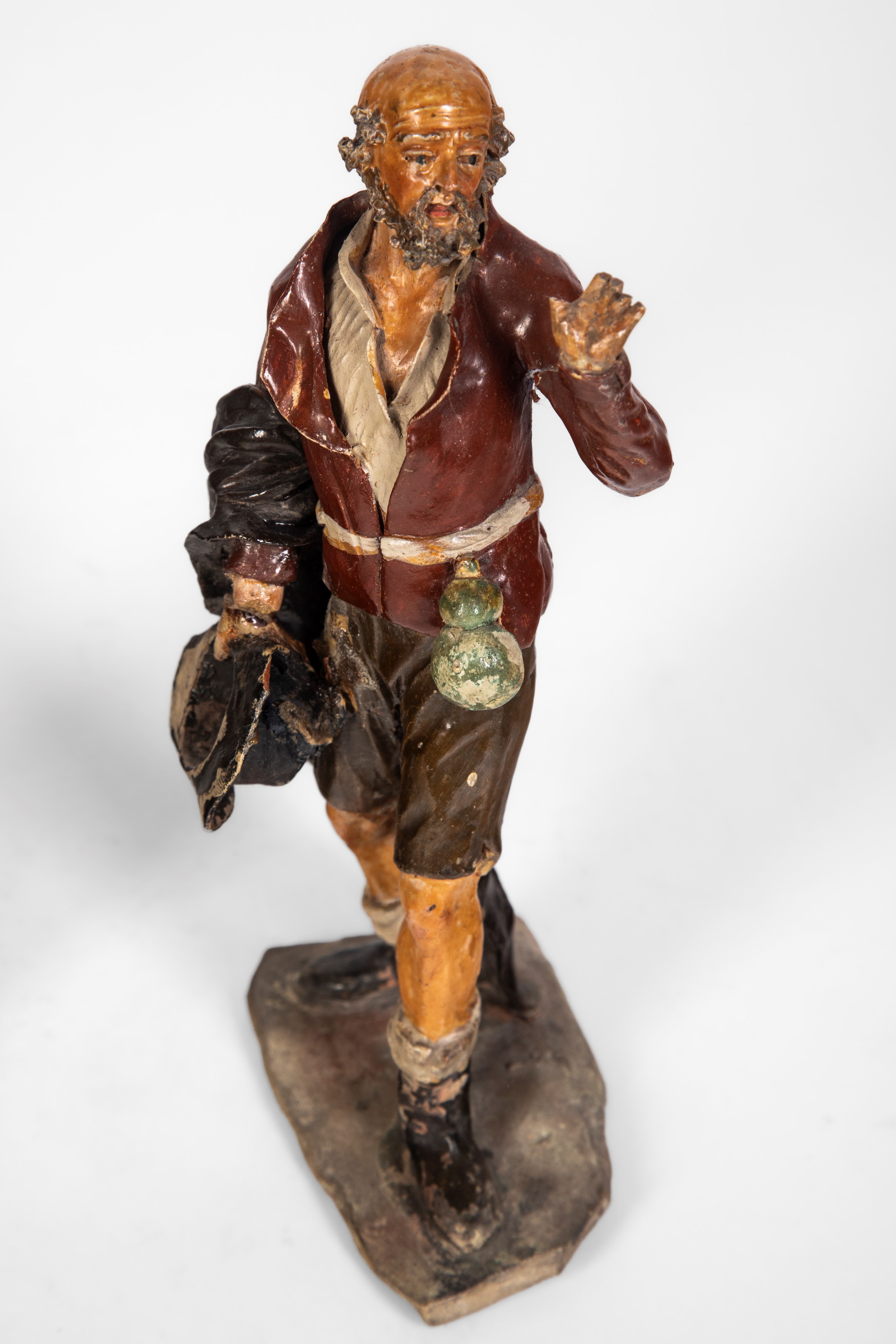 Arte genovese o napoletana, Due figure presepiali in terracotta policroma, XVIII secolo