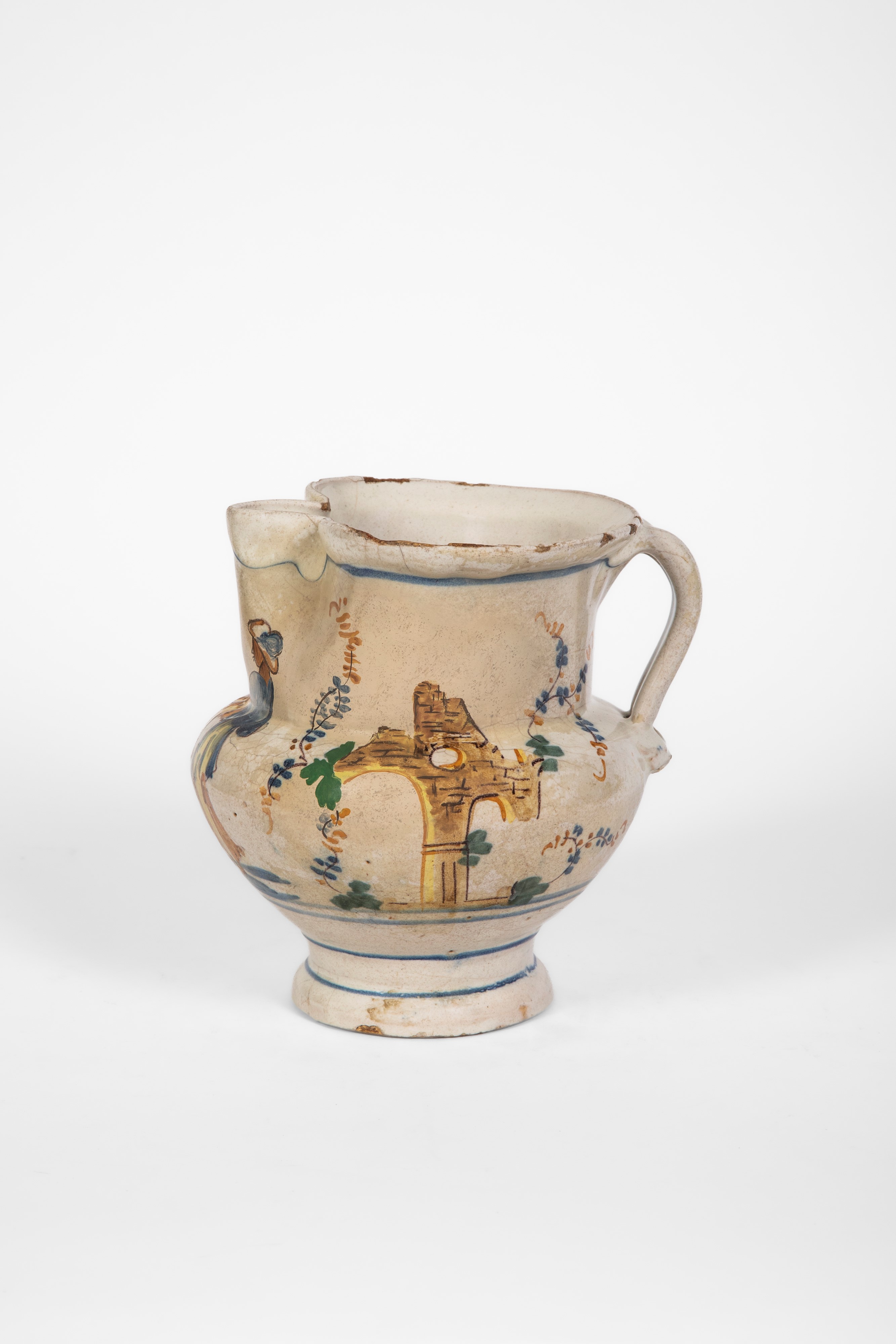 Versatoio in maiolica policroma, Liguria, secolo XVIII