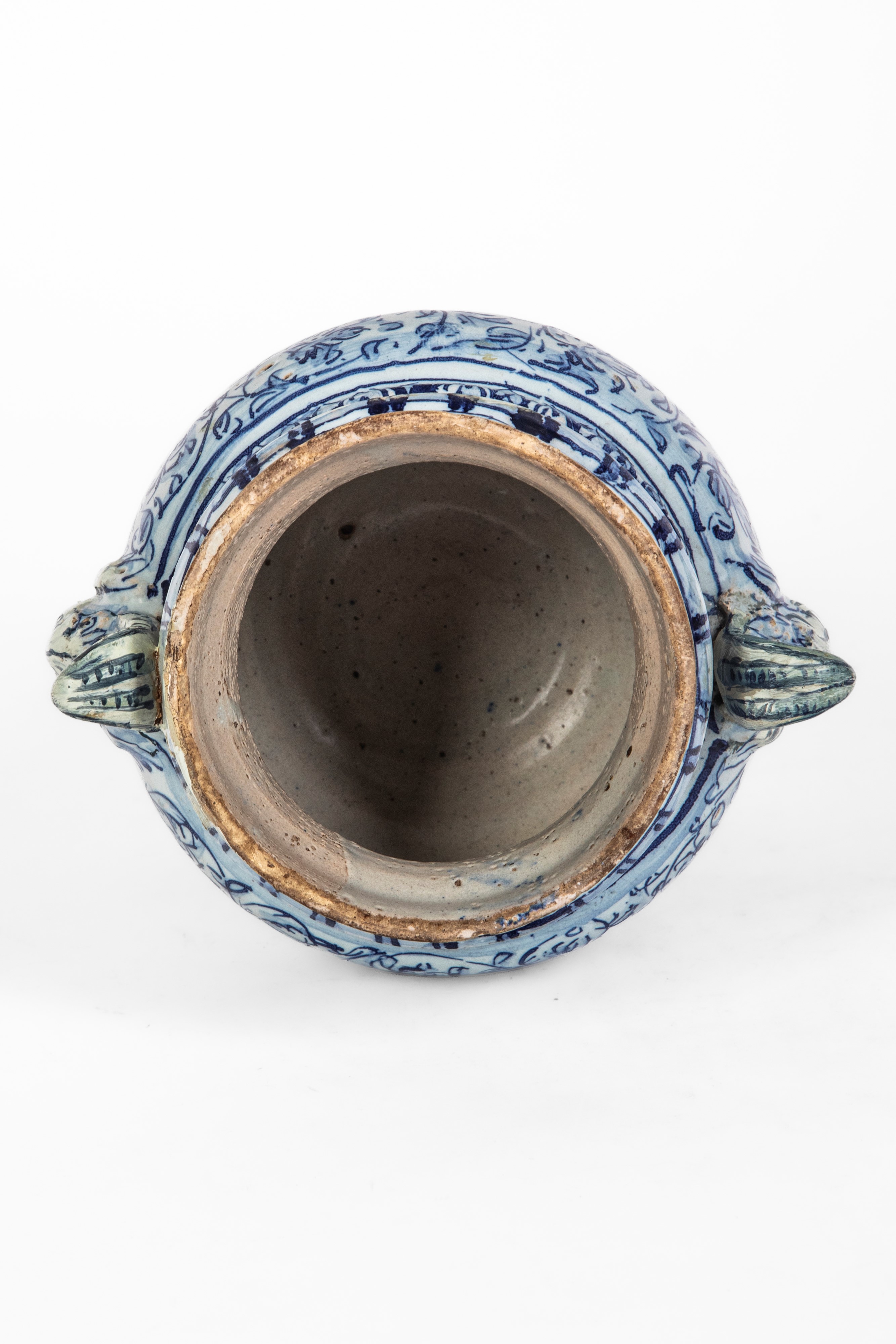 Vaso da elettuari in maiolica bianco-blu, Liguria, seconda metà XVII–XVIII secolo