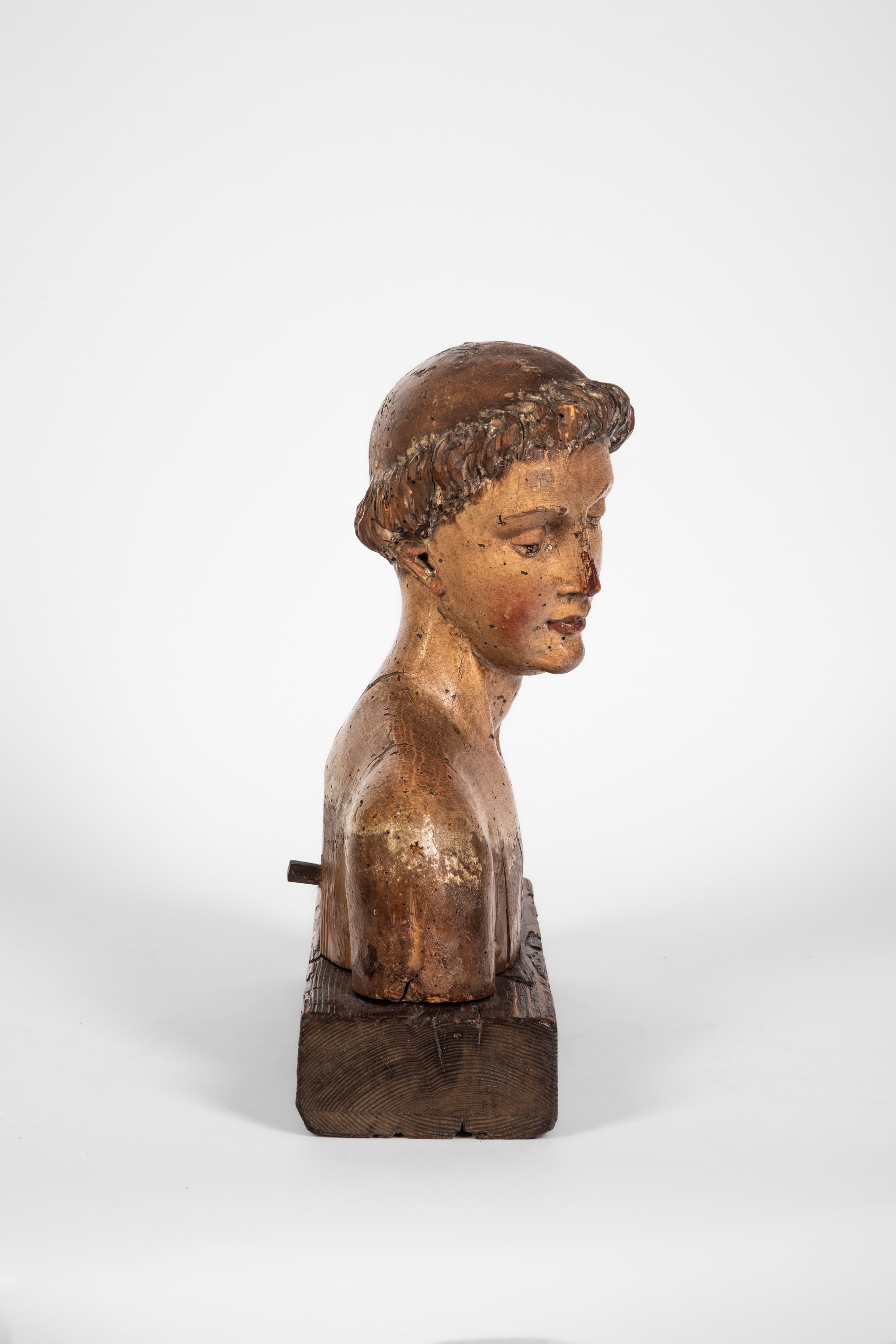 Toscana (sec. XV), Busto in legno scolpito policromo raffigurante la Vergine Annunciata