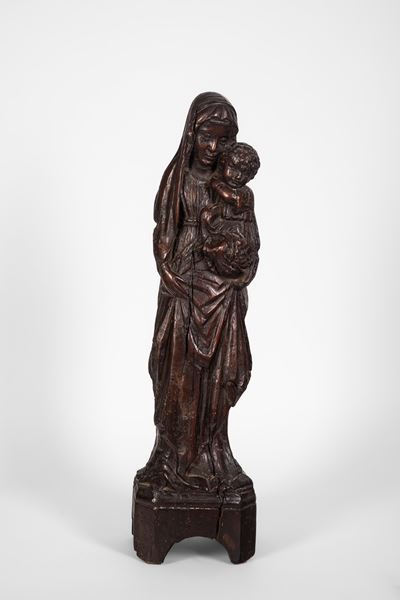 Statua in legno, Madonna con Bambino, XVIII secolo