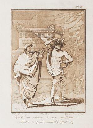 I opera: prima edizione completa delle sei "Notti", mentre le versioni precedenti ne contenevano solo tre. Alessandro Verri (1741 - 1816), stimolato dal ritrovamento delle Tombe degli Scipioni a Roma avvenuto nel 1780, rievoca l'antico passato della capitale attraverso la guida ideale di Cicerone. Gamba, 2684 Le notti romane. Edizione per la prima volta compiuta.