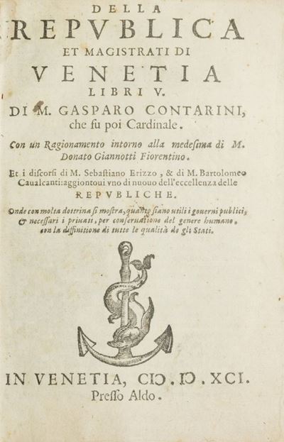 Contarini, Della republica et magistrati di Venetia libri V