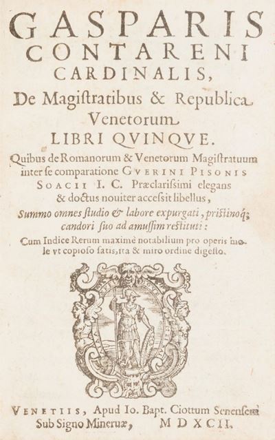 Contarini, De magistratibus & republica Venetorum libri quinque