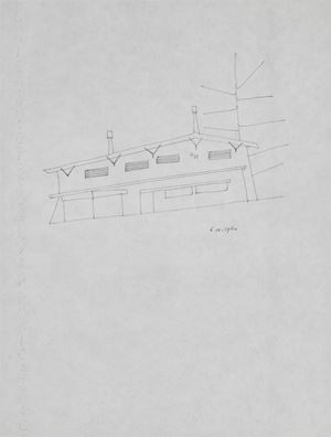 Studio di casa, 1960
biro su carta
cm 28
