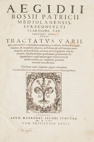 Tractatus Varii, Qui Omnem Ferè Criminalem Materiam Excellenti Doctrina Complectuntur
