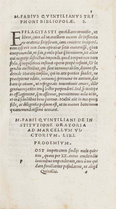 M. F. Quintilianus [de Institutione Oratoria. Libri XII]