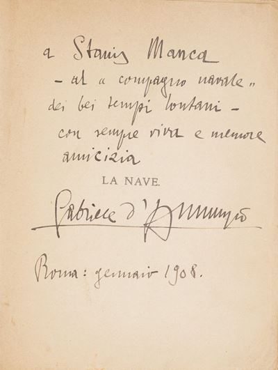 La Nave - Edizione con dedica autografa del 1908
