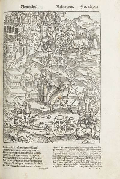 Vergilius cum commentariis - Edizione del 1519 con illustrazioni xilografiche