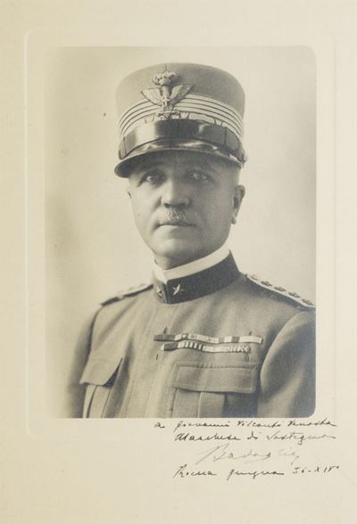 Badoglio, Fotografia con dedica a Giovanni Visconti Venosta, Roma 1936