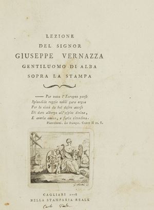 Vernazza, Giuseppe - Lezione del Signor Giuseppe Vernazza gentiluomo di Alba sopra la stampa
