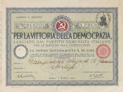 Cartella di sottoscrizione per il prestito alla Democrazia