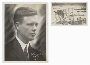 Aviazione - Lindbergh, Charles - De Pinedo, Francesco - Fotografia 