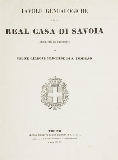 Tavole genealogiche della Real Casa di Savoia, 1837