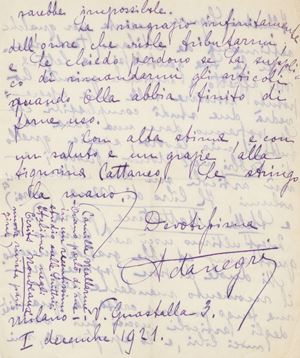 Lettera autografa e altre lettere di scrittori italiani