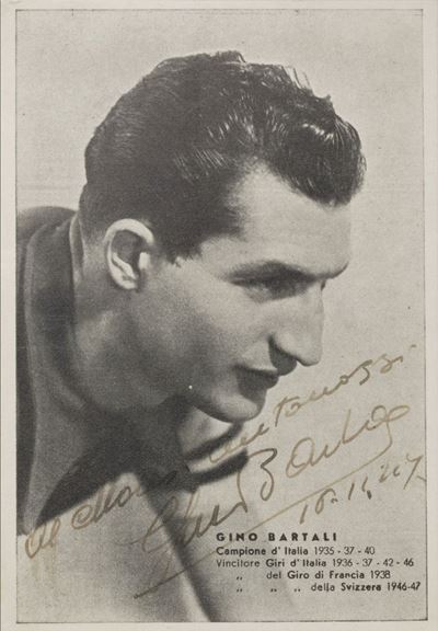 Bartali, Foto autografata con dedica a Mons. Antonazzi del 1947