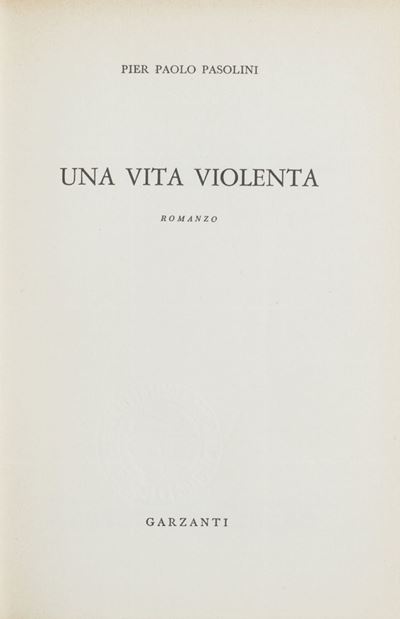 Pasolini, Una vita violenta - Prima edizione, 1959