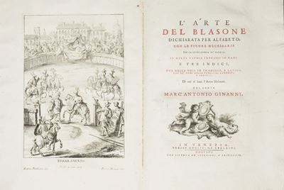 Ginanni, L'Arte del Blasone dichiarata per alfabeto, trattato araldico del 1756