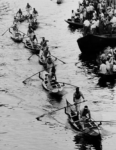 Gondole a Venezia, anni 1960, stampa vintage alla gelatina ai sali d'argento