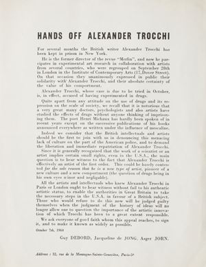 Hands off Alexander Trocchi