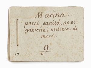 [Diritto del Mare] - Manoscritto - Marina, porti, sanità, navigazione, milizia di mare  