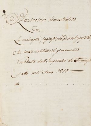 Allocuzione fatta da Bonaparte Primo console della Repubblica Francese ai Parocho della città di Milano li 15 giugno 1800 - Allocuzione fatta dalla Santità di Nro. Signore Papa Pio VII agli Em. Cardinali li 10 marzo giorno delle Cenneri 1808 