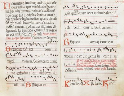 Manoscritto musicale pergamenaceo del 1500