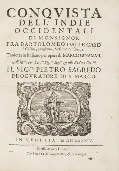 Casas, Conquista dell'Indie occidentali, Prima traduzione italiana