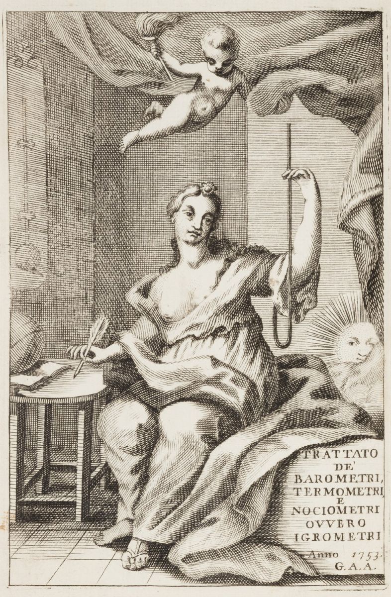 Joachim De Alence - Trattato curioso di matematica con tre strumenti, barometro e tavole illustra...