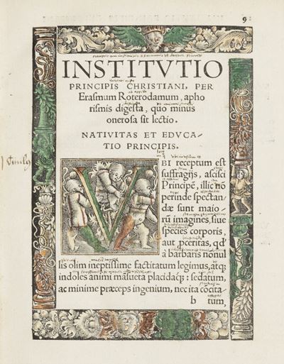 Erasmo da Rotterdam, Institutio Principis Christiani, 1519, edizione non censurata