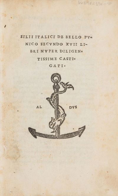 De bello punico, prima edizione aldina, 1523