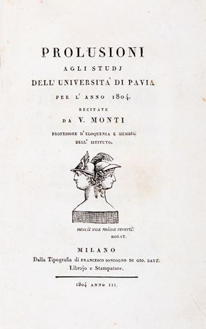 Prolusione agli studi dell’Università di Pavia per l’anno 1804.