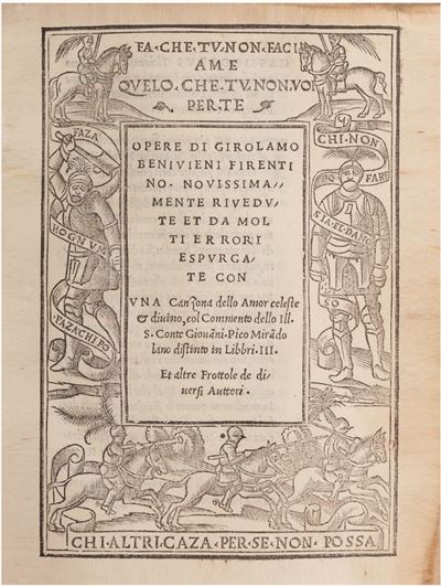 Opere di Girolamo Beniuieni Firentino